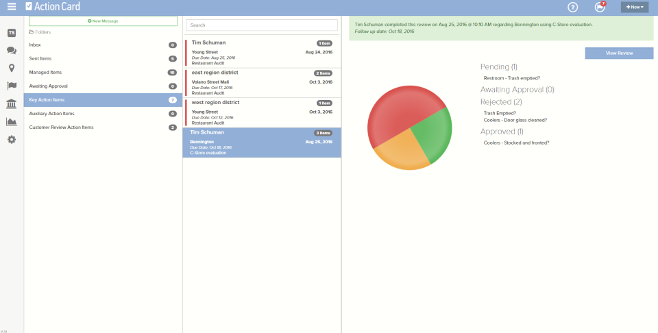screenshot of Action Card